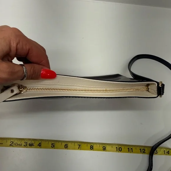 Kate Spade Black Patent Leather Crossbody with Gold Zip Pull - Picture 7 of 12